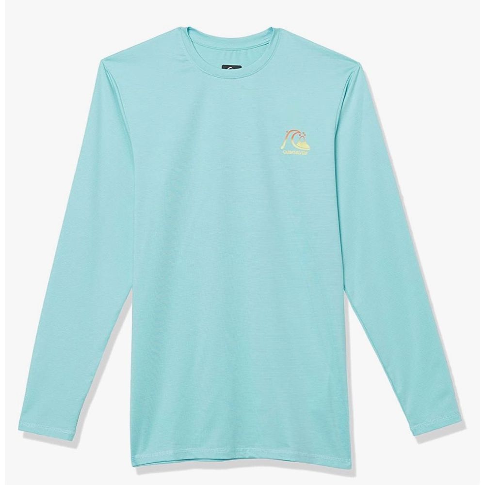 NWOT Boys Quiksilver Heritage Heather Long Sleeve UPF 50 Surf T-Shirt Si…